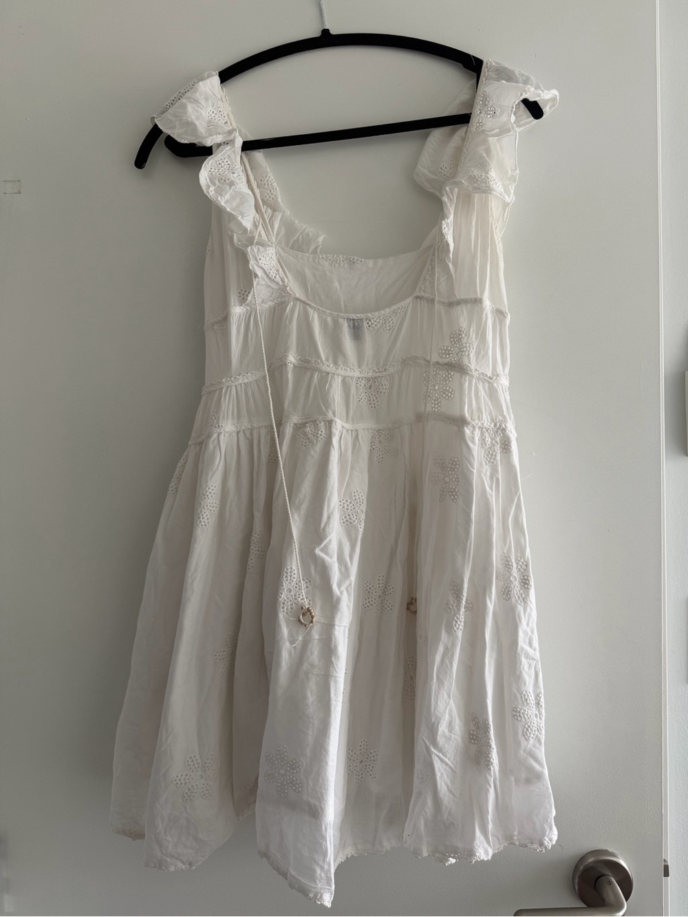 Sunday Best Ebb Dress Off-Shoulder White Eyelet Mini Dress - Picture 6 of 7